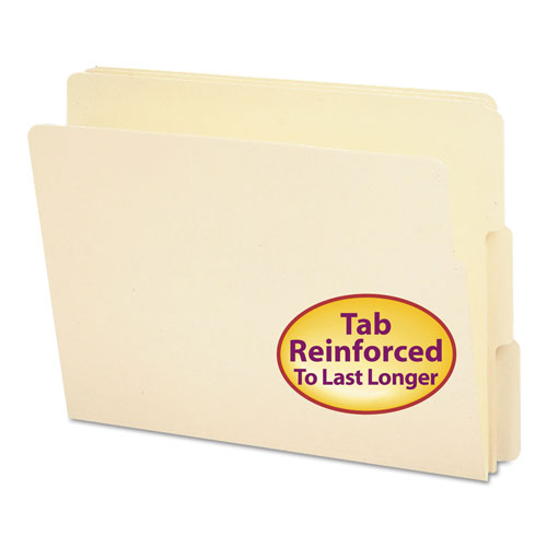 Smead Heavyweight Manila End Tab Folders, 9" Front, 1/3-Cut Tabs, Letter Size, 100/Box