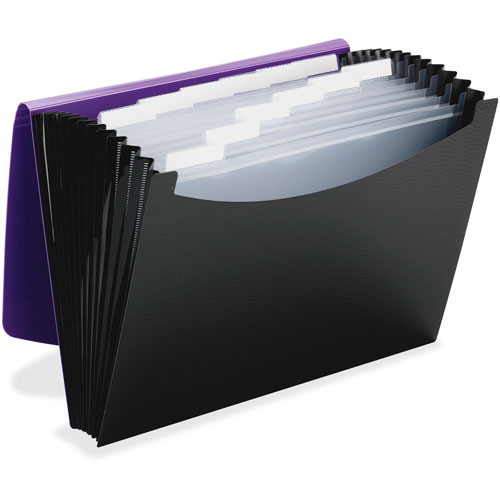 Smead Poly Expanding Files, 9-1/2" x 13", 12-Pkts, Purple/Black