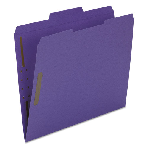 Smead Top Tab Colored 2-Fastener Folders, 1/3-Cut Tabs, Letter Size, Purple, 50/Box