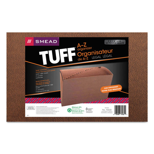 Smead TUFF Expanding Files, 21 Sections, 1/21-Cut Tab, Legal Size, Redrope