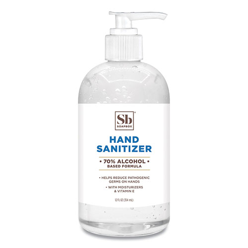 Soapbox 70% Alcohol Scented Hand Sanitizer, 12 oz Pump Bottle, Citrus