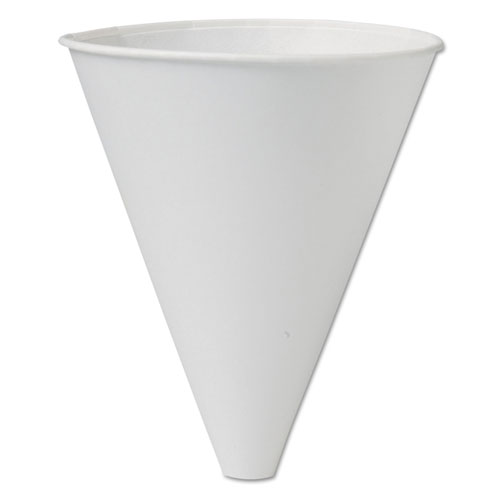 Solo Bare Eco-Forward Treated Paper Funnel Cups, 10oz. White, 250/Bag, 4 Bags/Carton