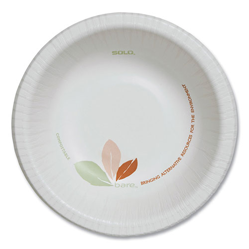 Solo Inc. Bare Eco-Forward Paper Dinnerware Perfect Pak, ProPlanet Seal, Bowl, 12 oz, White/Green, 500/Carton