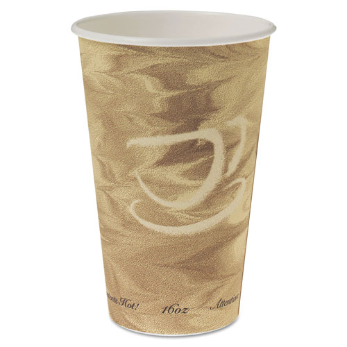 Solo Mistique Hot Paper Cups, 16oz, Brown, 50/Sleeve, 20 Sleeves/Carton
