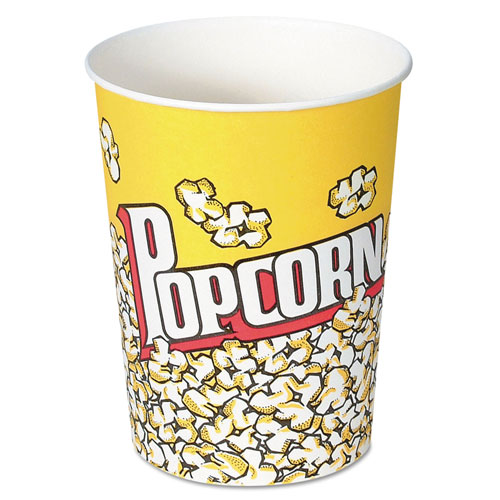 Solo Paper Popcorn Cup, 32 oz, Popcorn Design, 50/Pack