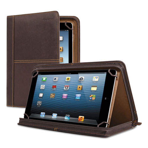 Solo Premiere Leather Universal Tablet Case, Fits Tablets 8.5" up to 11", Espresso