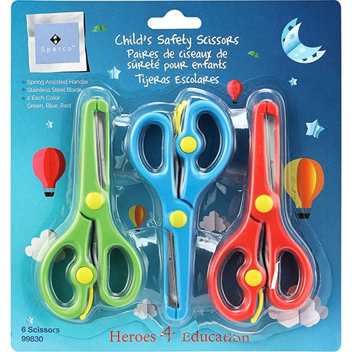 Sparco Child Safety Scissors, 6/PK, Assorted