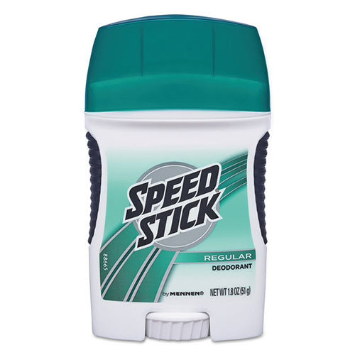 Speed Stick® Deodorant, Regular Scent, 1.8 oz, White, 12/Carton