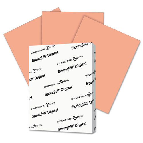 Springhill Digital Index Color Card Stock, 110lb, 8.5 x 11, Salmon, 250/Pack