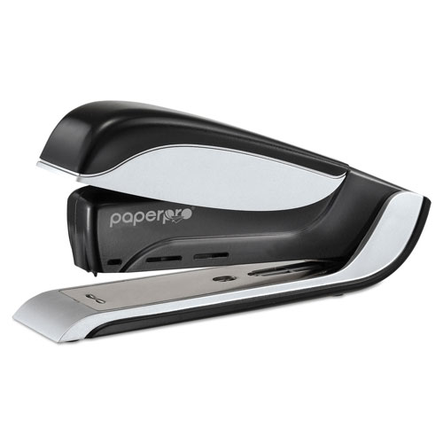 Stanley Bostitch Spring-Powered Premium Desktop Stapler, 25-Sheet Capacity, Black/Silver