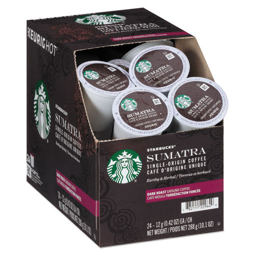Starbucks Sumatra Coffee K-Cups, Sumatran, K-Cup, 24/Box