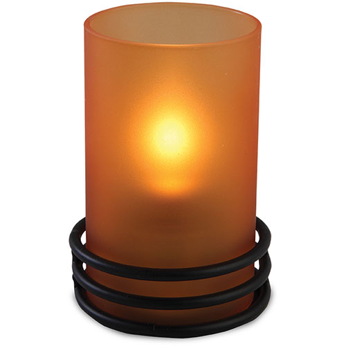 Sterno Brooklynn Flameless Candle Holder, Orange Frost
