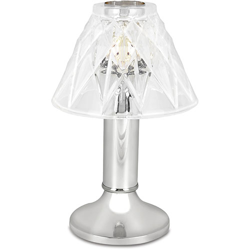 Sterno Paige Chrome Lamp with Adeline Shade