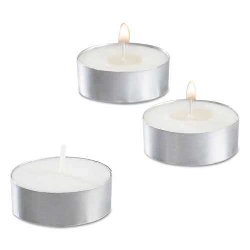 Sterno Tealight Candle, 5 Hour Burn, 0.5"h, White, 50/Pack, 10 Packs/Carton