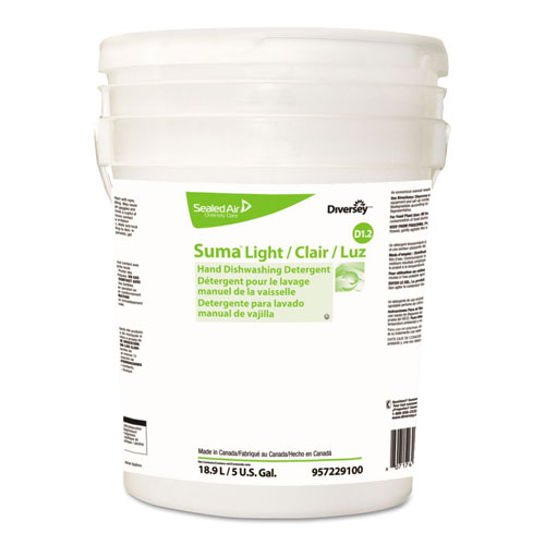 Suma® Light D1.2 Hand Dishwashing Detergent, Liquid, Citrus, 5 gal Pail