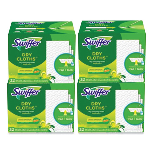 Swiffer Dry Refill Cloths. 8 x 10.4, White, 32 Box, 4 Boxes/Carton