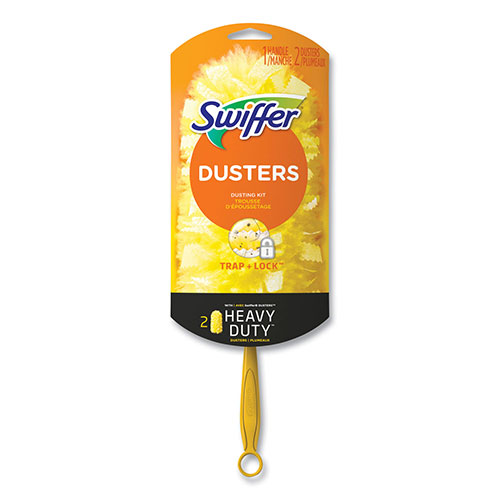 Swiffer Heavy Duty Dusters Starter Kit, 6" Handle with Two Disposable Dusters, 4 Kits/Carton