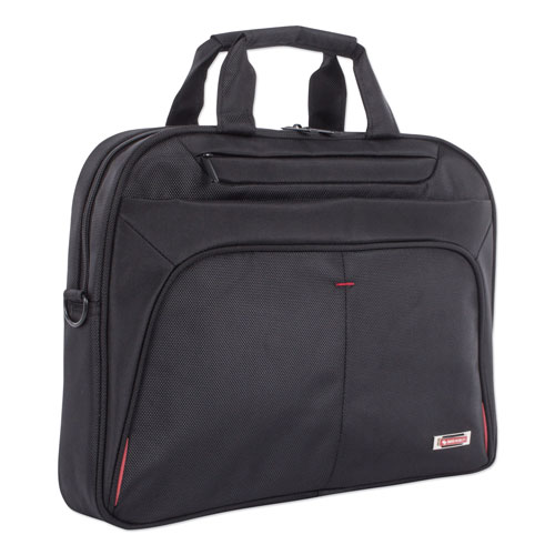 Swiss Mobility Purpose Slim Executive Briefcase, Hold Laptops 15.6", 2.5" x 2.5" x 12", Black