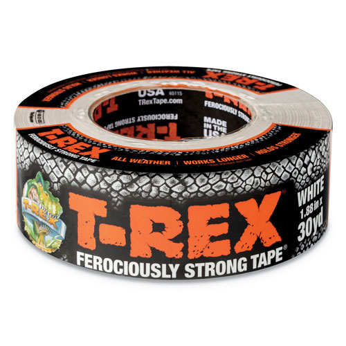 T-REX® Duct Tape, 3" Core, 1.88" x 30 yds, White