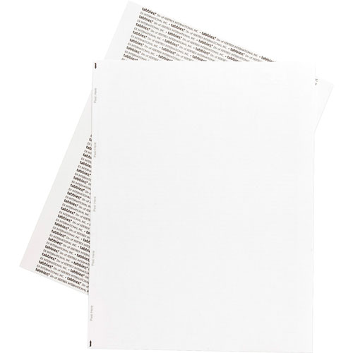 Tabbies Transcription Label Sheet, Unruled, 8 1/2"x11", White