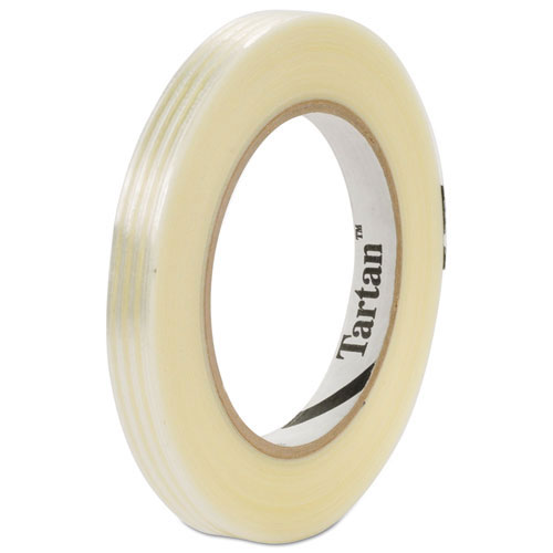 Tartan™ Filament Tape, 12 mm x 55 m, 3" Core, Clear, 72/Carton