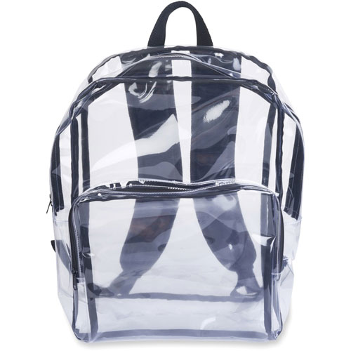 Tatco Backpack, 14-3/10"Wx17-1/2"Lx1"H, Clear/Black