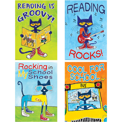 Teacher Created Resources Posters, Pete the Cat, 13-3/8"x19", 4 Posters/Set, Multi