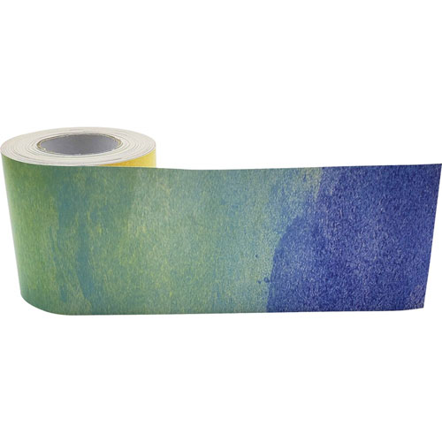 Teacher Created Resources Straight Rolled Border Trim, Watercolor, Sturdy, Durable, 3" x 600" Length, Multicolor, 1 Roll
