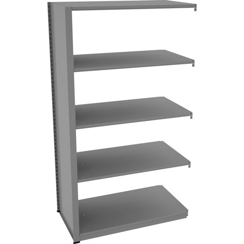 Tennsco Capstone Shelving 42"W 5-shelf Unit, 76", x 42" x 24" Depth, Medium Gray, Steel