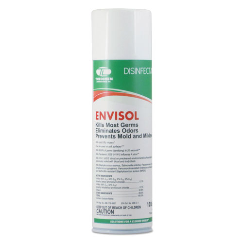 Theochem Laboratories ENVISOL Aerosol Disinfecting Deodorizer, Neutral, 20 oz, 12/Carton