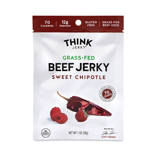 Think Jerky® Sweet Chipotle Beef Jerky, 1 oz Pouch, 12/Pack