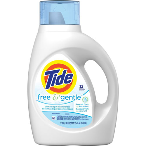 Tide Free & Gentle Detergent - Liquid - 46 fl oz (1.4 quart) - 6 / Carton