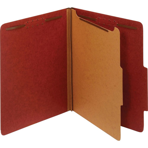 TOPS Classification Folders, 25pt, 1-3/4 Exp, 1-Div, Letter, 10/Box, Red