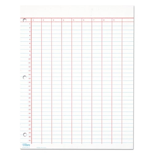 TOPS Data Pad with Numbered Column Headings, Data Chart Format, Wide/Legal Rule, 10 Columns, 50 White 8.5 x 11 Sheets
