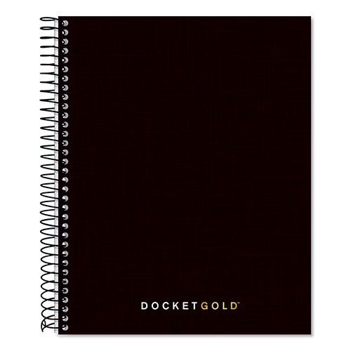TOPS Docket Gold Planner, 1 Subject, Narrow Rule, Black Cover, 8.5 x 6.75, 70 Sheets