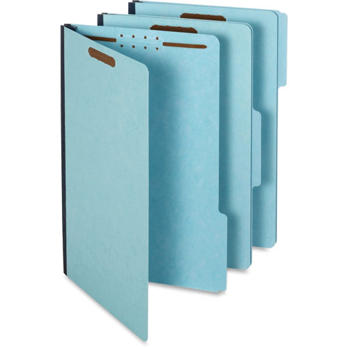 TOPS File Folders, 1/3 Cut Tab, 2 Fasteners, Legal, 25/BX, Blue