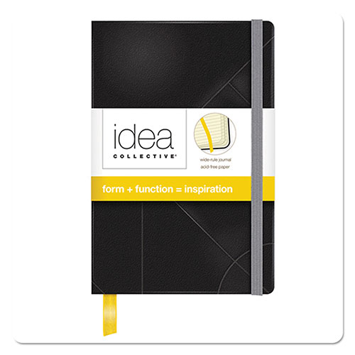 TOPS Idea Collective Journal, Hardcover with Elastic Closure, 1 Subject, Wide/Legal Rule, Black Cover, 5.5 x 3.5, 96 Sheets