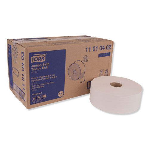 Tork Advanced Jumbo Roll Bath Tissue, Septic Safe, 1-Ply, White, 3.48" x 2247 ft, 6 Rolls/Carton