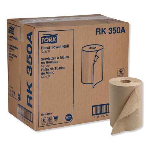 Tork Universal Hardwound Roll Towel, 7.88" x 350 ft, Natural, 12 Rolls/Carton