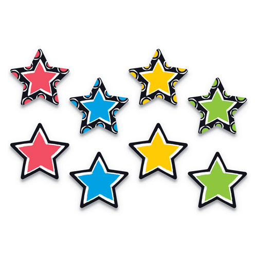 Trend Enterprises Bold Strokes Stars Classic Accents Variety Pack, Blue/Green/Red/Yellow