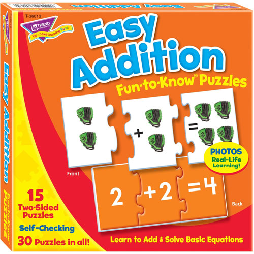 Trend Enterprises Easy Addition Fun-to-Know Puzzles