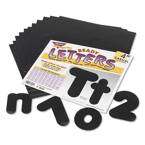 Trend Enterprises Ready Letters Casual Combo Set, Black, 4"h, 182/Set