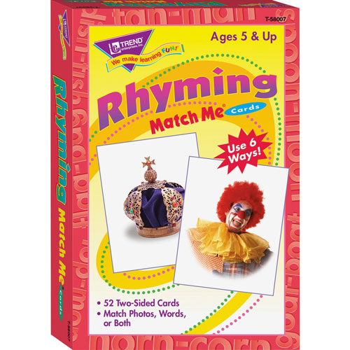 Trend Enterprises Rhyming Match Me Flash Cards, for Ages 6 And Up