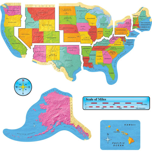 Trend Enterprises Set, Bulletin Board, United States Map, 9, MI