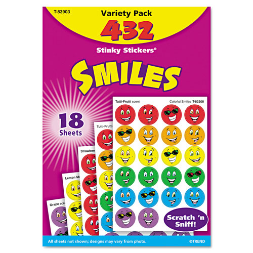 Trend Enterprises Stinky Stickers Variety Pack, Smiles, 432/Pack