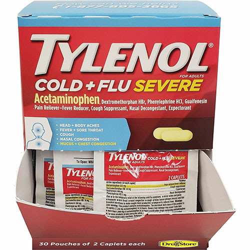 Tylenol® Cold & Flu Severe Single-Dose Packets, 30/Box