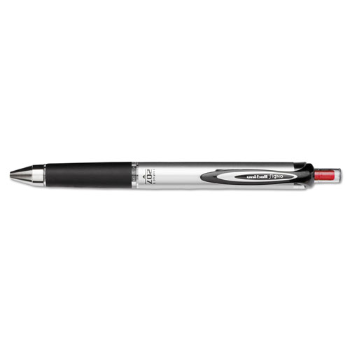 Uni-Ball 207 Impact Retractable Gel Pen, Bold 1mm, Red Ink, Black/Red Barrel