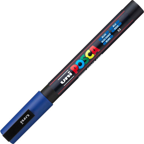 Uni-Ball Posca Paint Marker - Fine Marker Point - Blue Water Based, Pigment-based Ink - 6 / Pack
