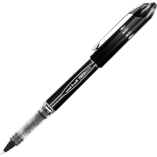 Uni-Ball Rollerball Gel Pen, Refillable, Micro Pt, .5mm, 12/BX, BK Ink