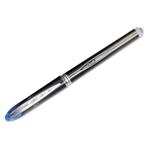 Uni-Ball VISION ELITE Stick Roller Ball Pen, Super-Fine 0.5mm, Blue Ink, Blue Barrel